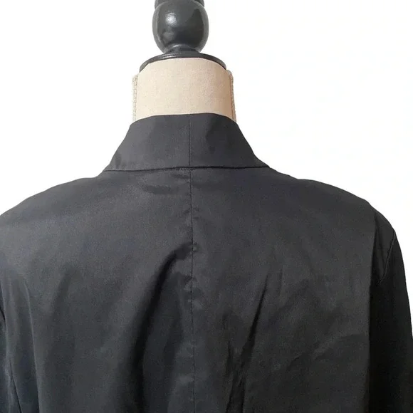 Vintage Niteline Black Open Front Bolero Jacket Cropped Formal Layering Large - Picture 8 of 13